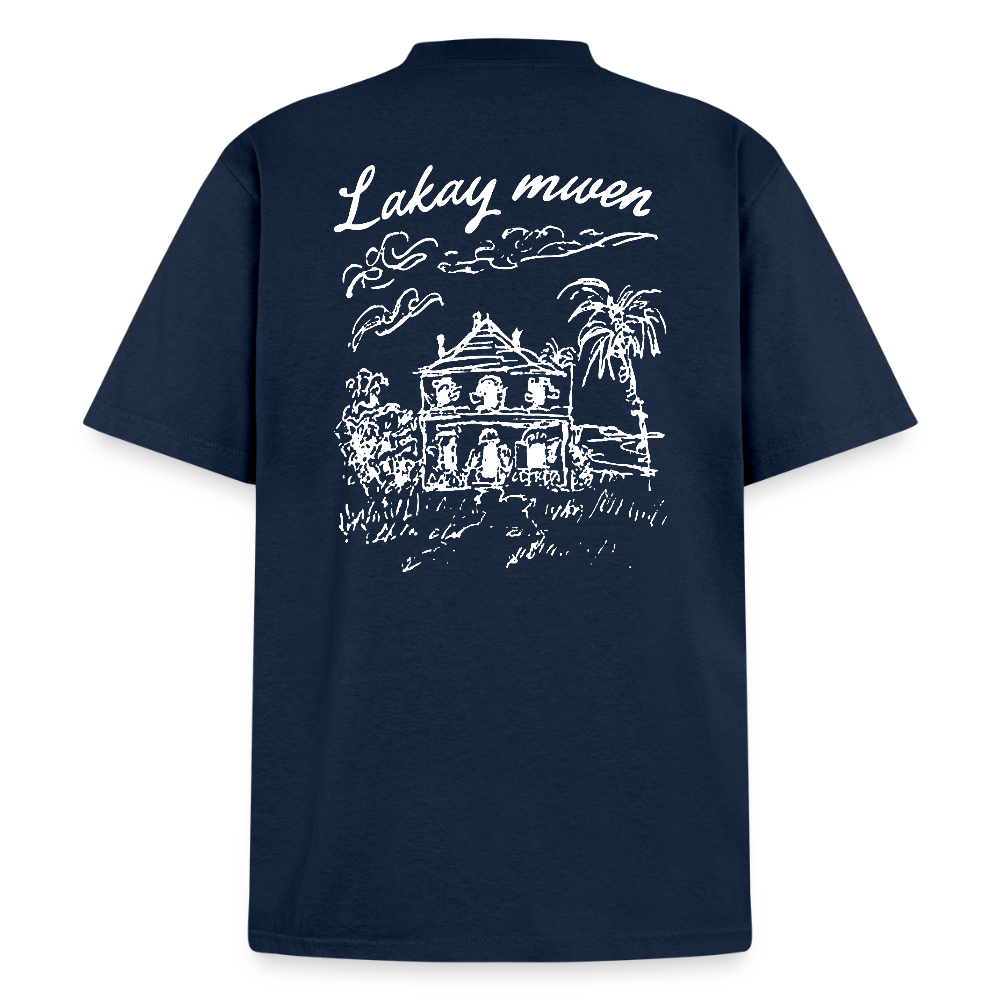 Lakay Mwen Dyed T-Shirt Unisex - navy