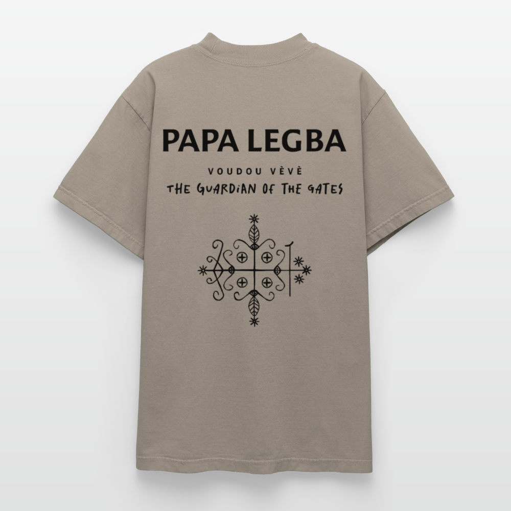 Papa Legba Voudou Dyed T-Shirt Unisex - khaki